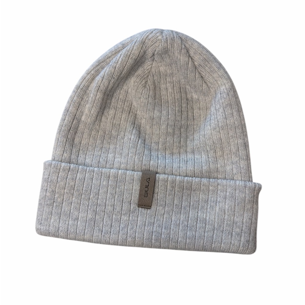 Bula Merino Wool Blend Gray Ribbed Beanie